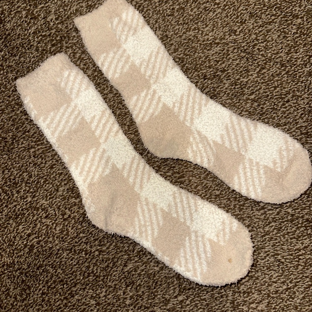 Plaid Beige and Cream Socks